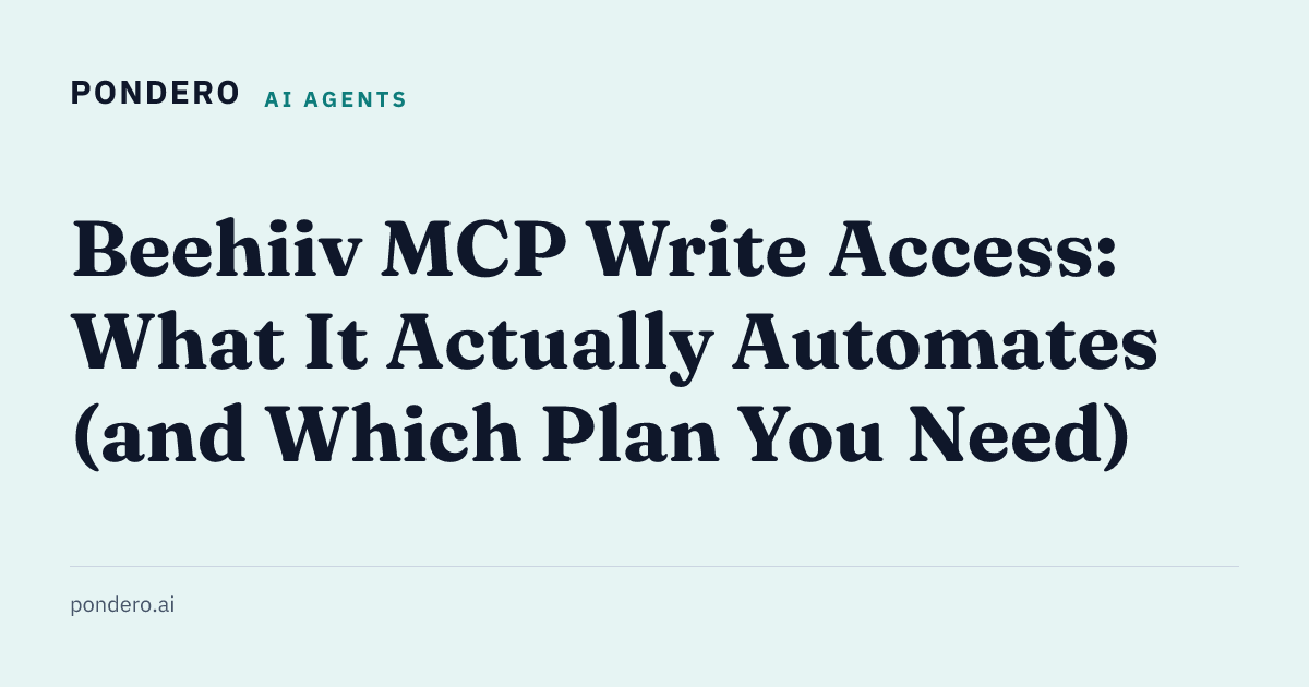 Beehiiv MCP write access guide
