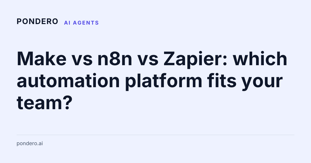 Make vs n8n vs Zapier comparison May 2026
