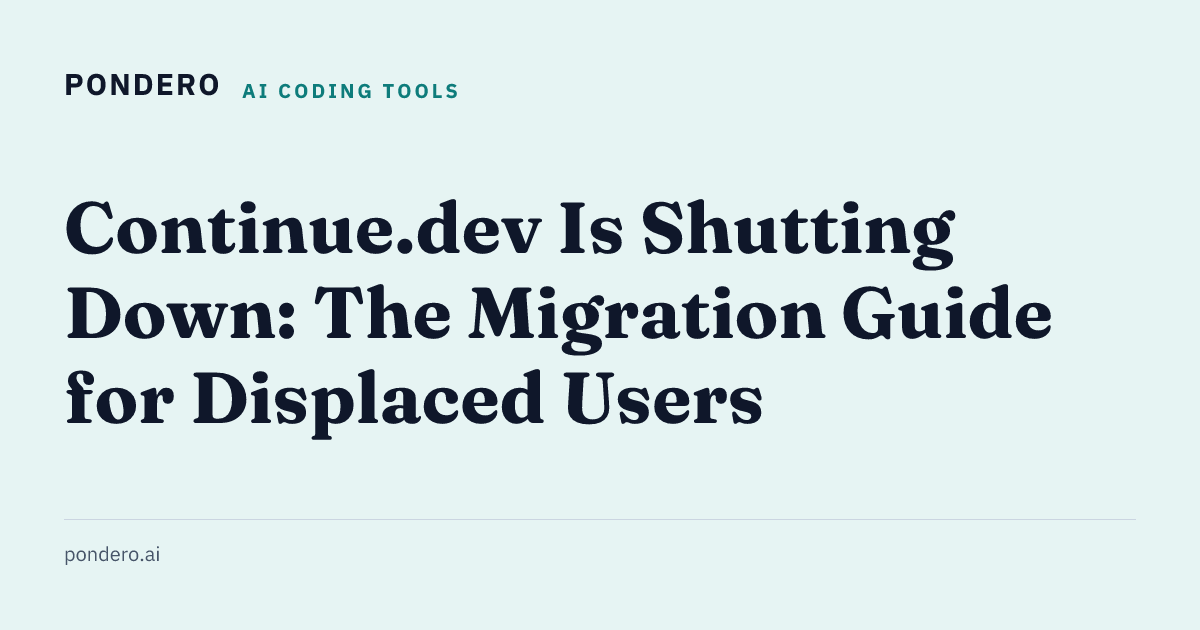 Continue.dev shutdown: where to migrate
