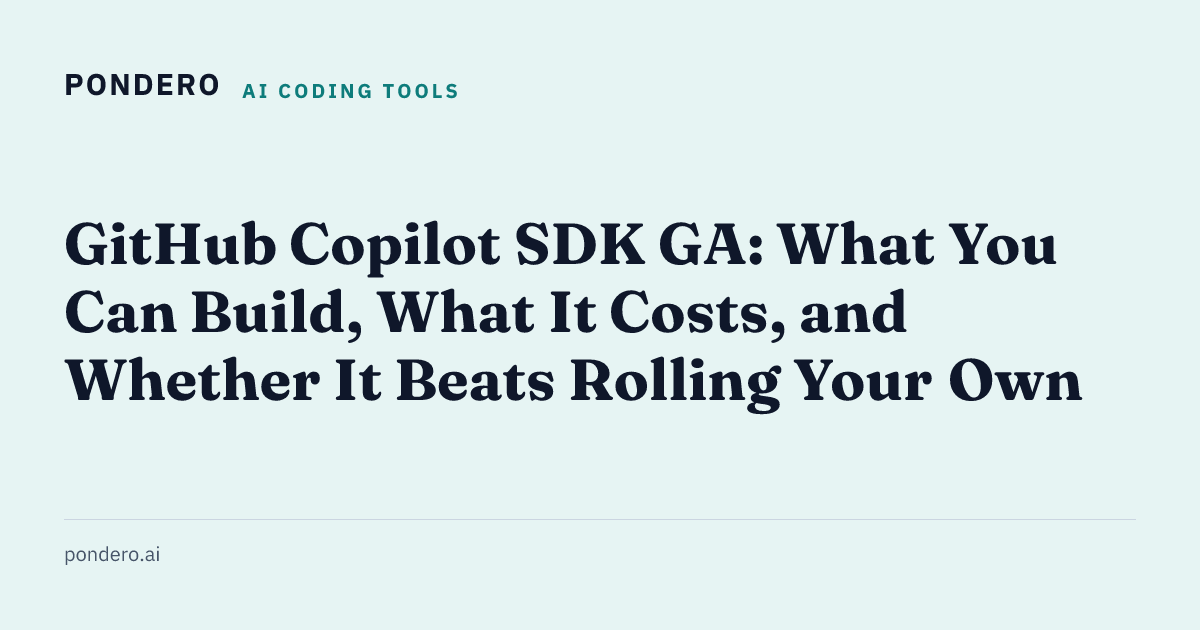 GitHub Copilot SDK GA guide