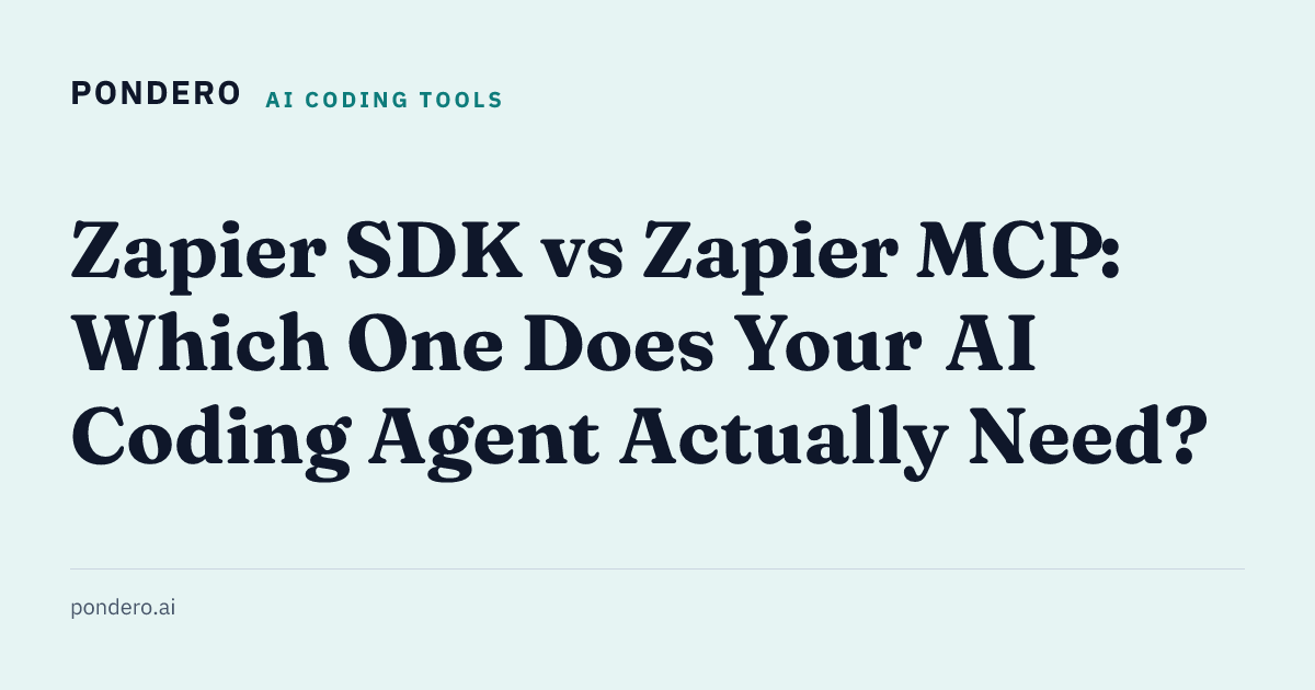 Zapier SDK vs MCP for coding agents guide card