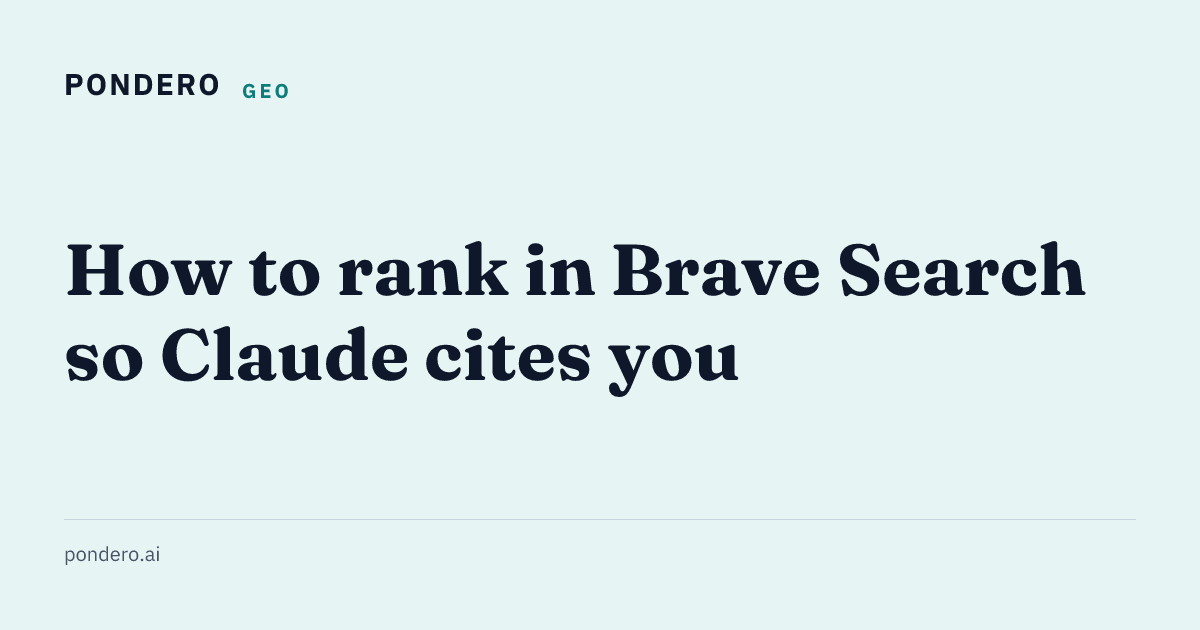 Brave Search rank is your cleanest lever for Claude citations