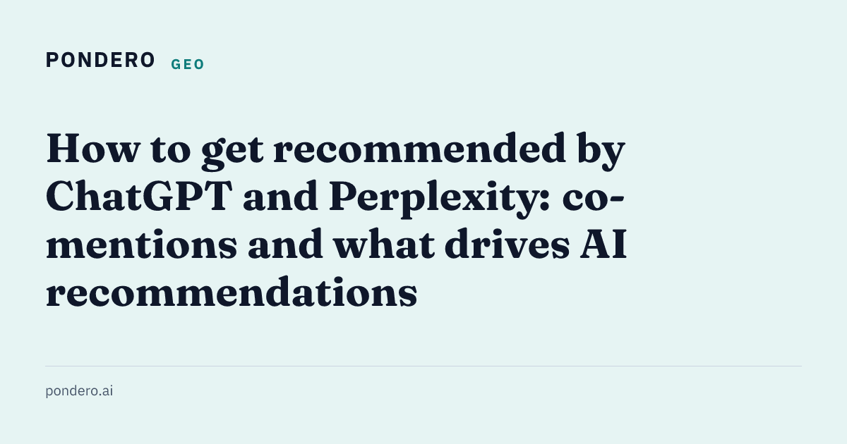 GEO co-mention density guide: being recognized by ChatGPT is not being recommended