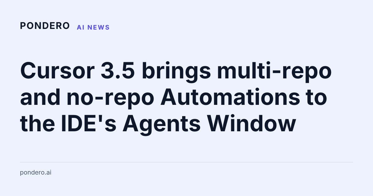Cursor 3.5 ships multi-repo Automations and Jira integration