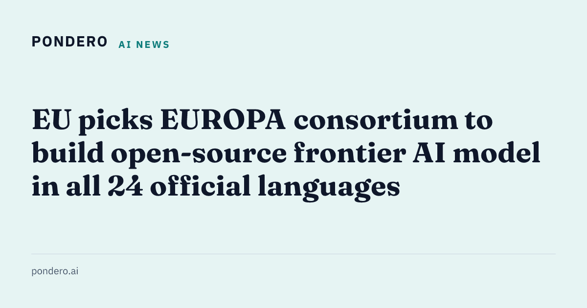 EU EUROPA consortium 400B-parameter open-source AI model